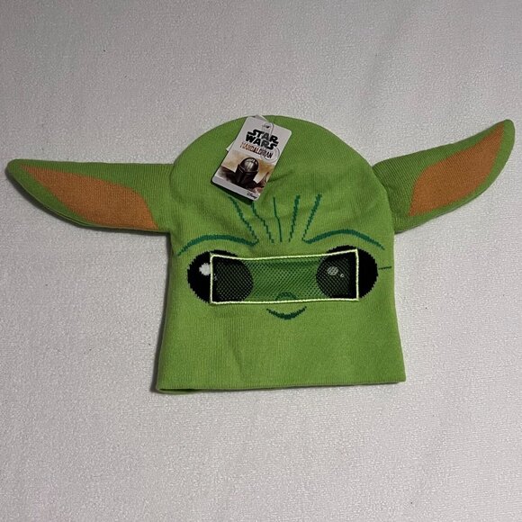 Star Wars The Child 'Baby Yoda' Grogu Flip-Down Beanie Hat Kids OSFM Winter Mask - Picture 6 of 10